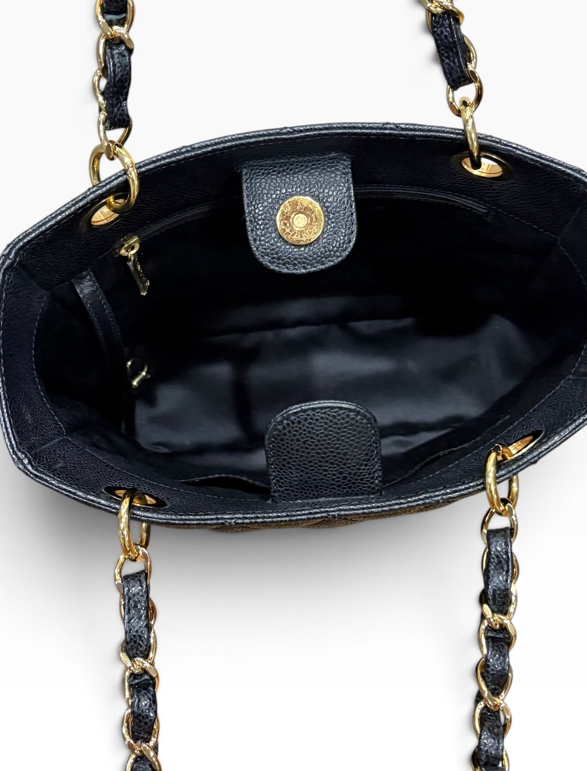 CHANEL Petite Shopping Tote PST Black Caviar Gold product photograph 11 - VaultedVIP