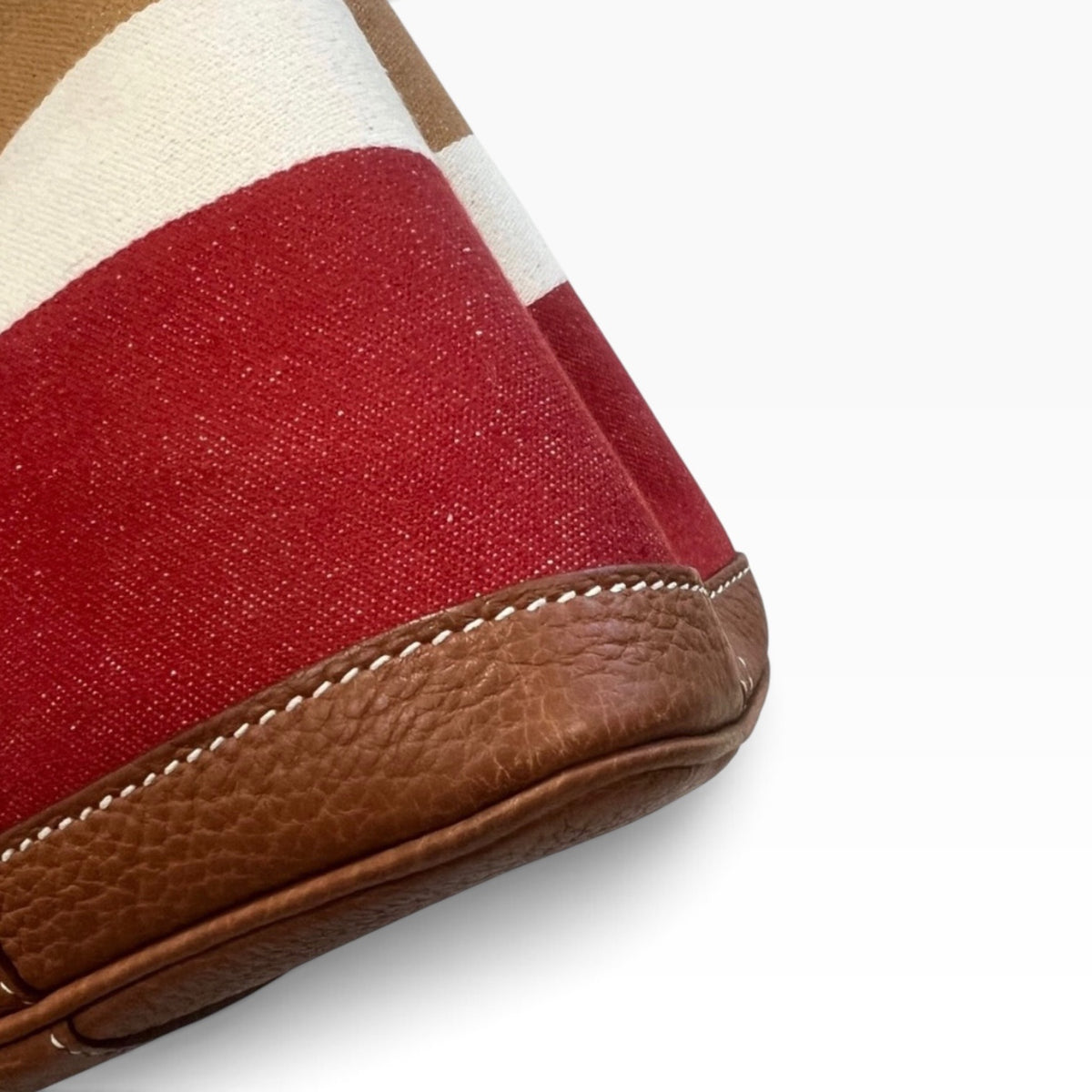 HERMES Rocabar Garden Party 36 Striped Wool Negonda Leather Tote product photograph 5 - VaultedVIP