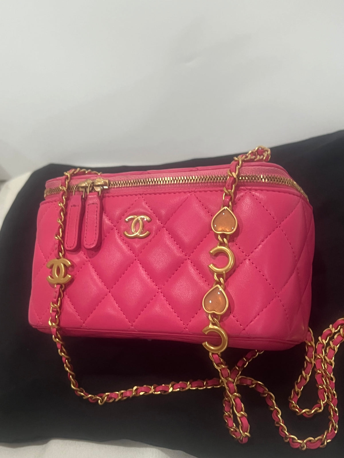 CHANEL Coco Hearts Small Vanity Pink Lambskin product photograph 2 - VaultedVIP
