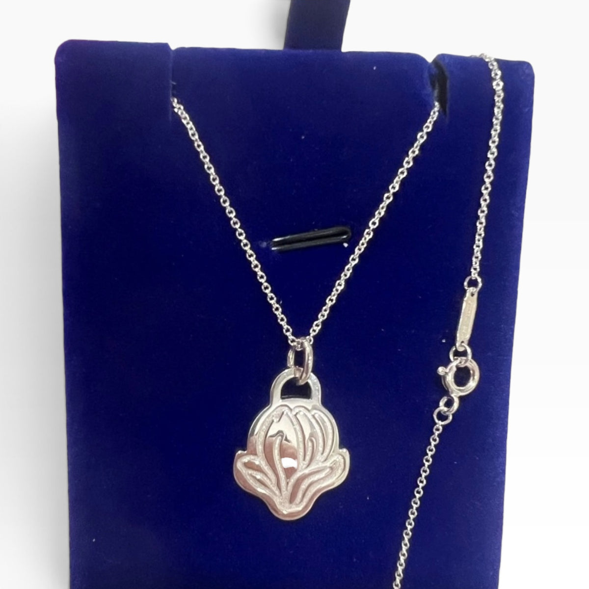 Tiffany & Co Sterling Silver Tulip Flower Necklace product photograph 1 - VaultedVIP