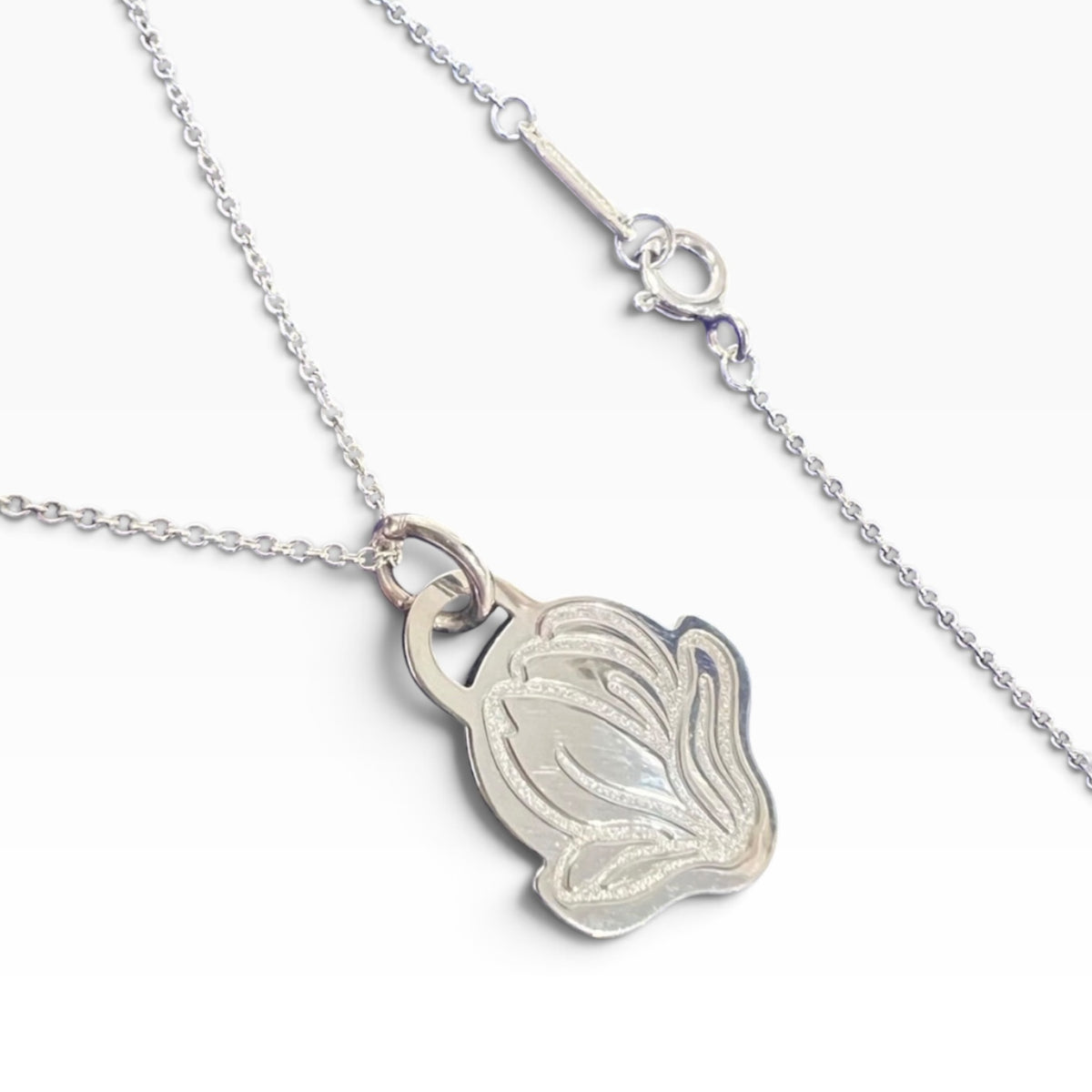 Tiffany & Co Sterling Silver Tulip Flower Necklace product photograph 3 - VaultedVIP
