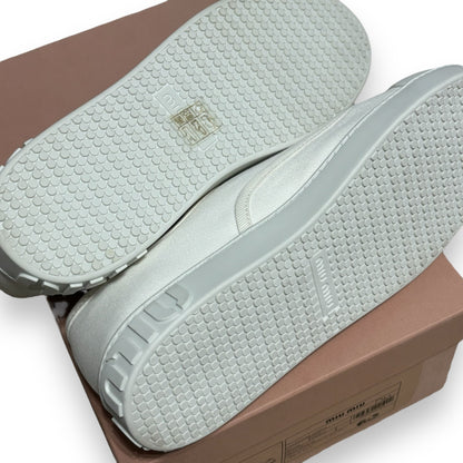Miu Miu Square Cap Toe Lace-Up Sneakers Ivory 38.5 product photograph 11 - VaultedVIP