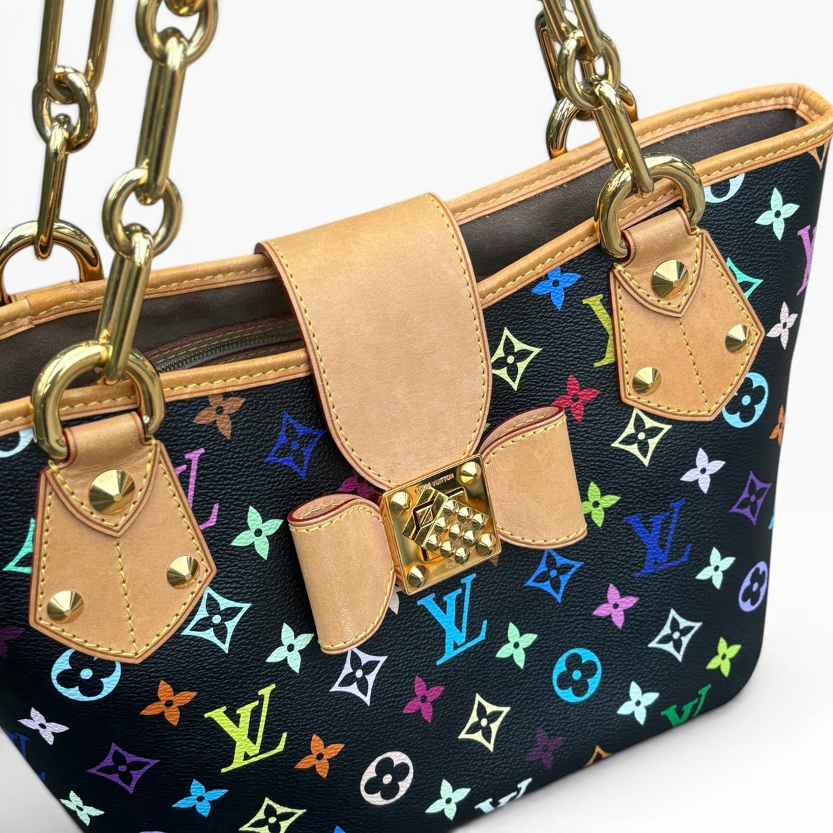 Louis Vuitton Murakami Annie MM Black Multicolore Bag product photograph 4 - VaultedVIP