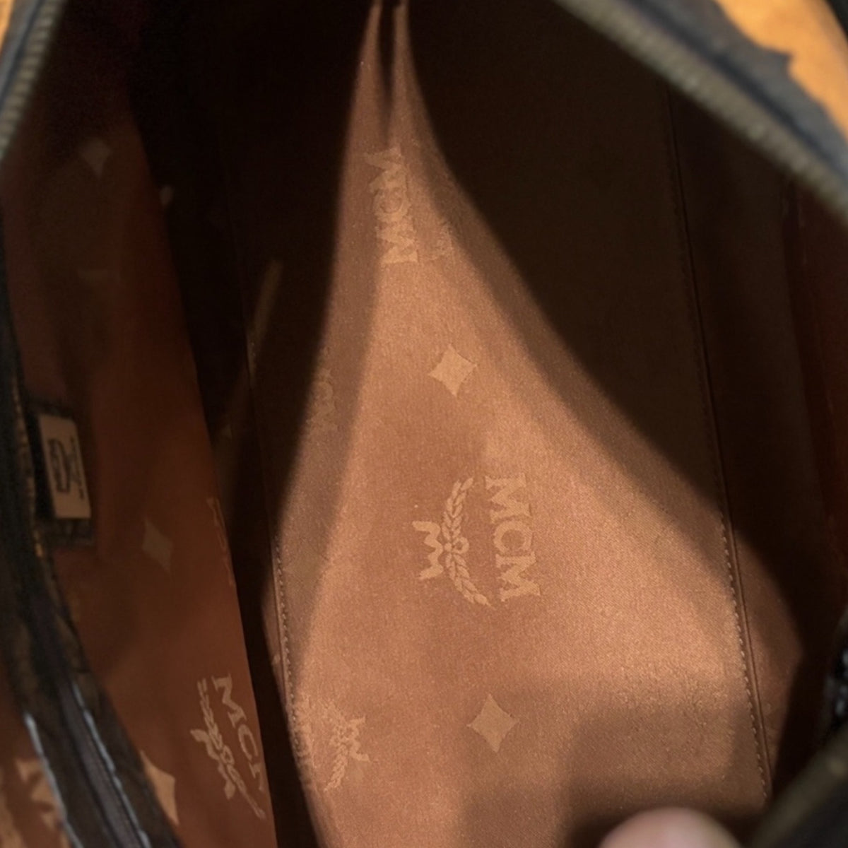 MCM Visetos Crocodile Embossed Boston Satchel Bag product photograph 7 - VaultedVIP