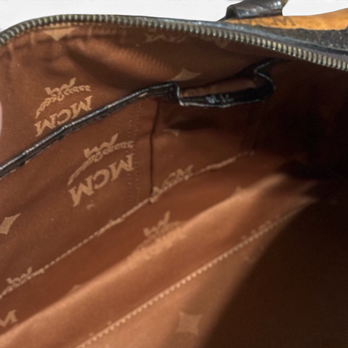 MCM Visetos Crocodile Embossed Boston Satchel product photograph 8 - VaultedVIP