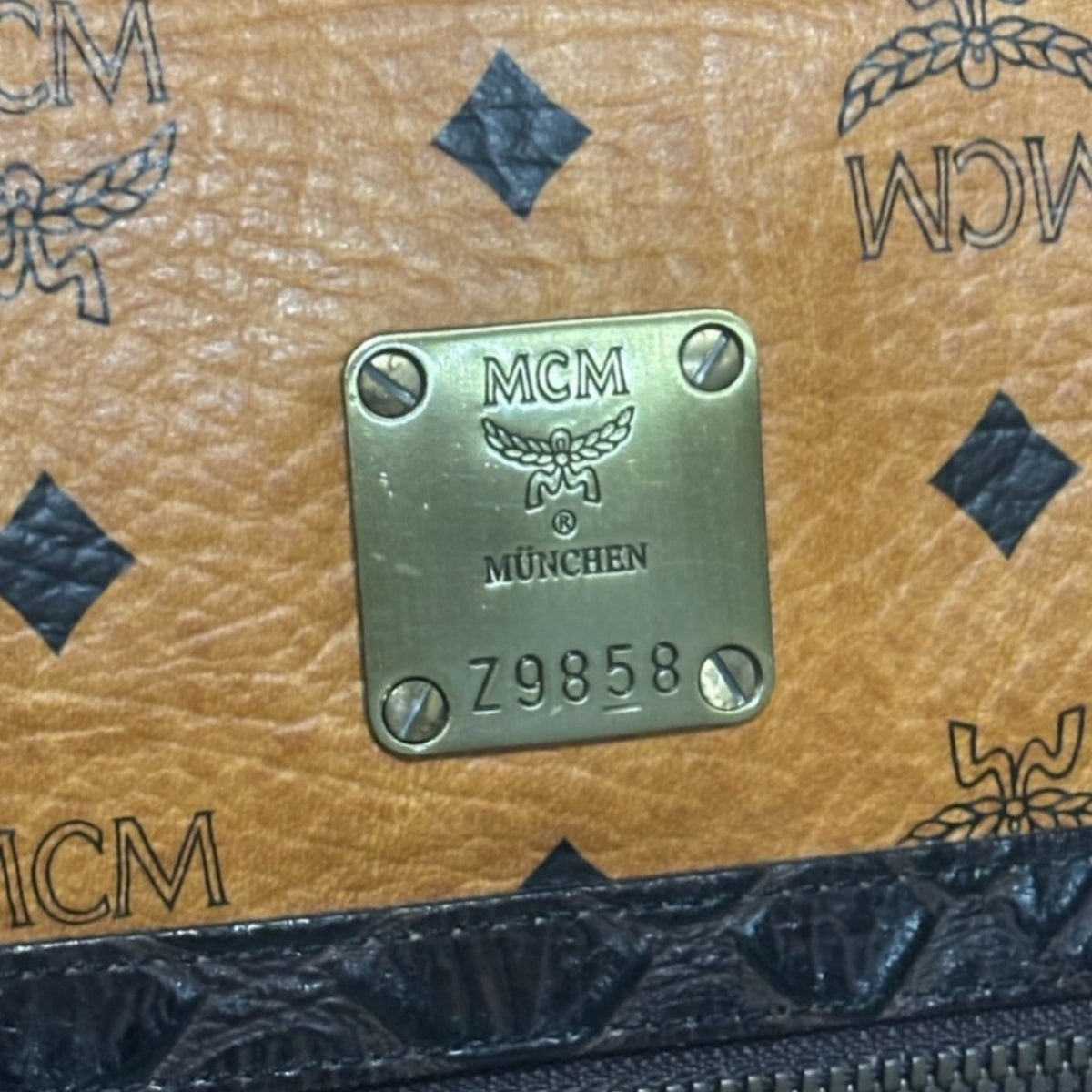 MCM Visetos Crocodile Embossed Boston Satchel product photograph 9 - VaultedVIP