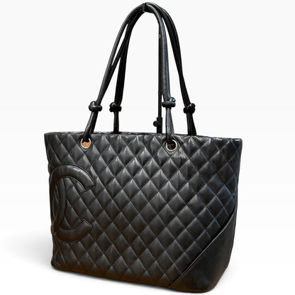 CHANEL Cambon Tote Black Hot Pink product photograph 4 - VaultedVIP