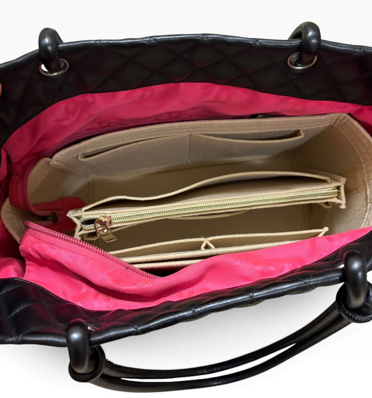 CHANEL Cambon Tote Black Hot Pink product photograph 11 - VaultedVIP