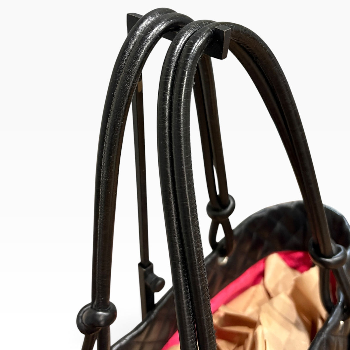 CHANEL Cambon Tote Black Hot Pink product photograph 6 - VaultedVIP