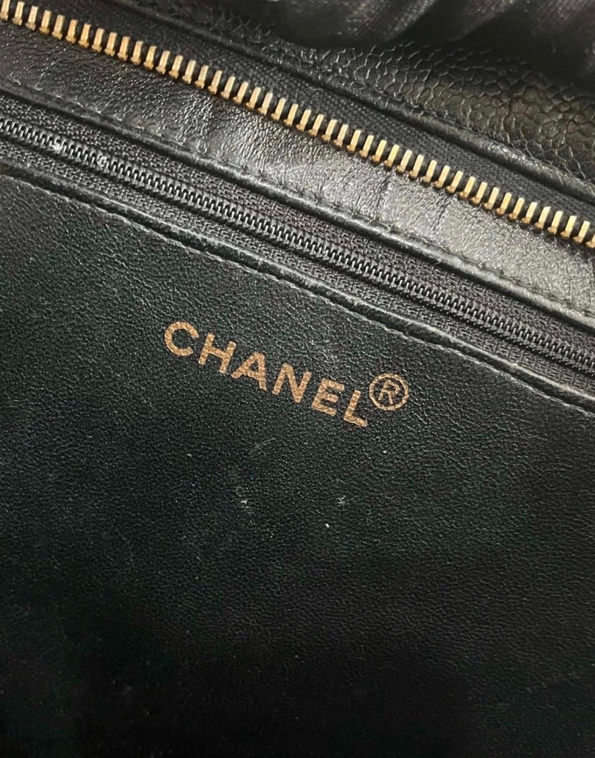 CHANEL Vintage Medallion Tote Black Caviar 24K Gold product photograph 11 - VaultedVIP