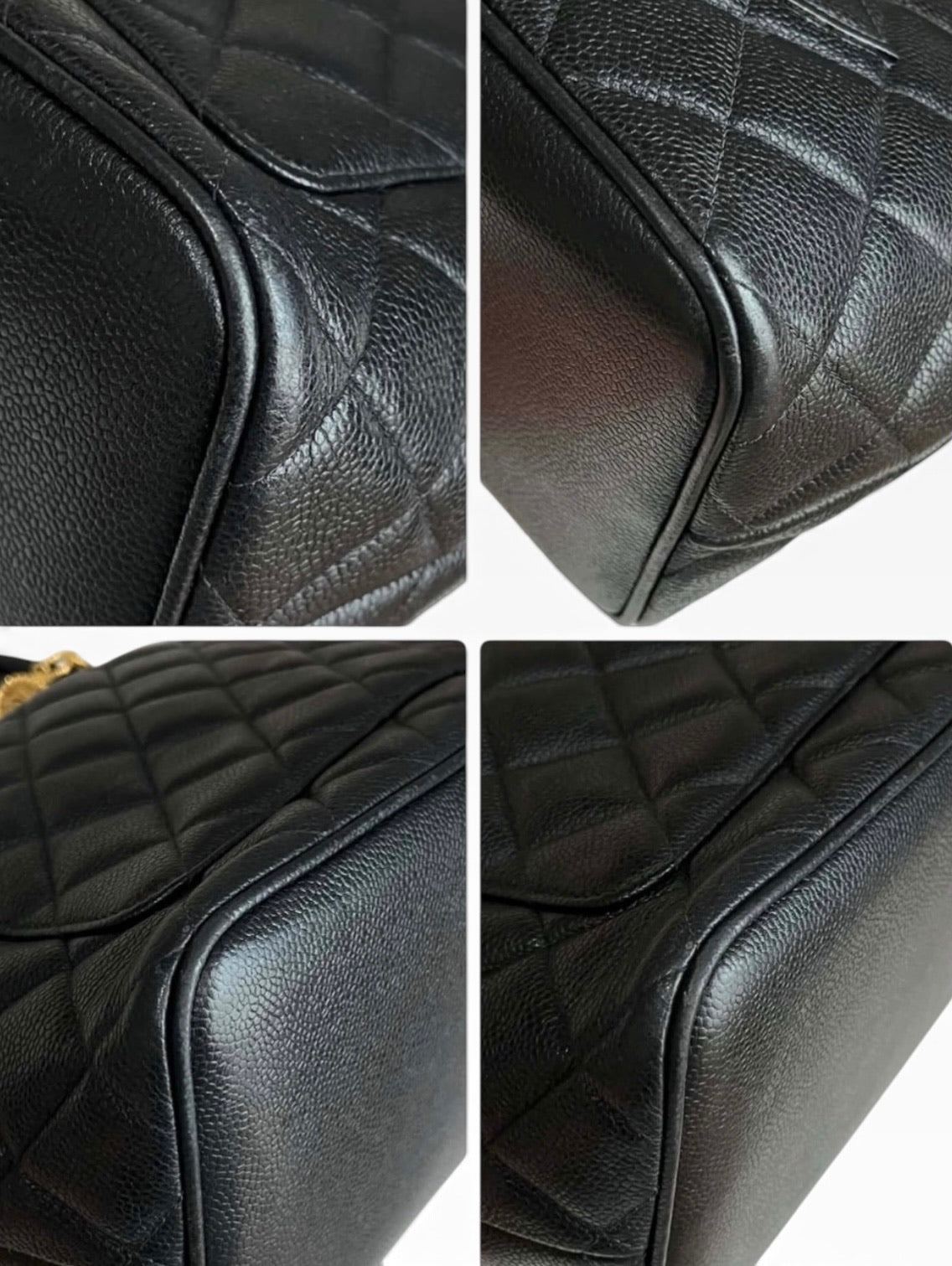 CHANEL Vintage Medallion Tote Black Caviar 24K Gold product photograph 8 - VaultedVIP