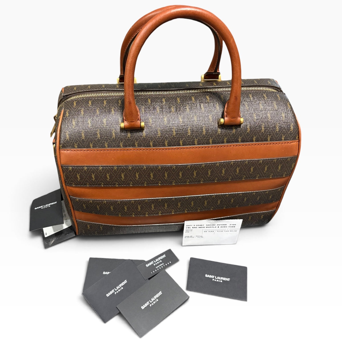 Saint Laurent Monogram Duffle Brown 533480 product photograph 2 - VaultedVIP