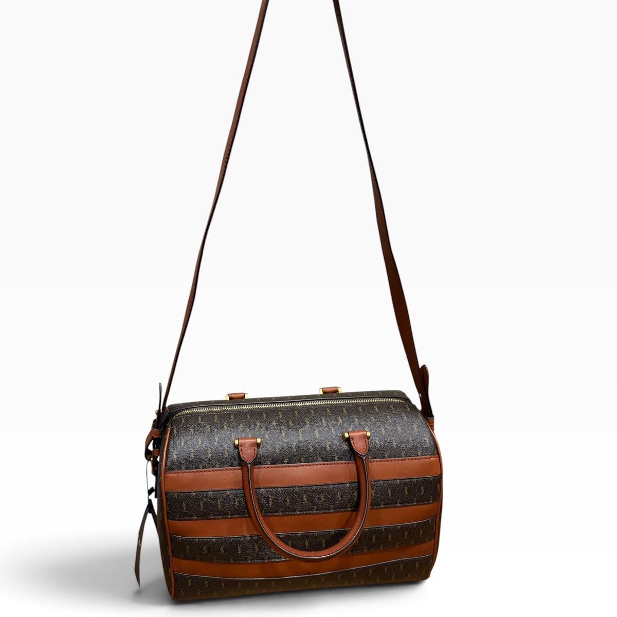Saint Laurent Monogram Duffle Brown 533480 product photograph 5 - VaultedVIP