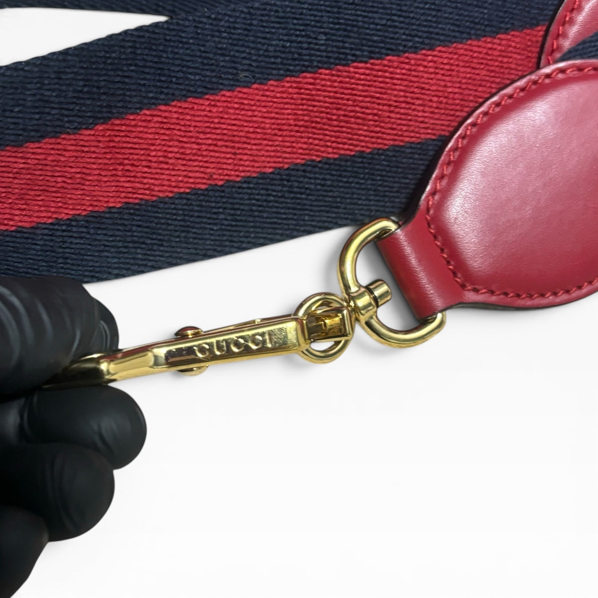 Gucci Red Bamboo Top Handle Bag Pearl Detail product photograph 6 - VaultedVIP