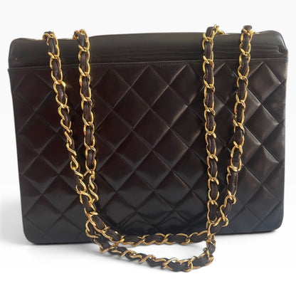 CHANEL Vintage Maxi Big Logo Flap Brown 24K product photograph 3 - VaultedVIP