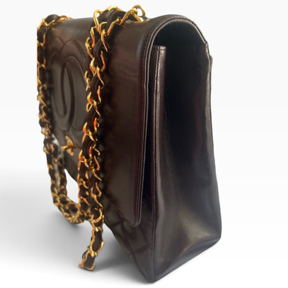 CHANEL Vintage Maxi Big Logo Flap Brown 24K product photograph 6 - VaultedVIP