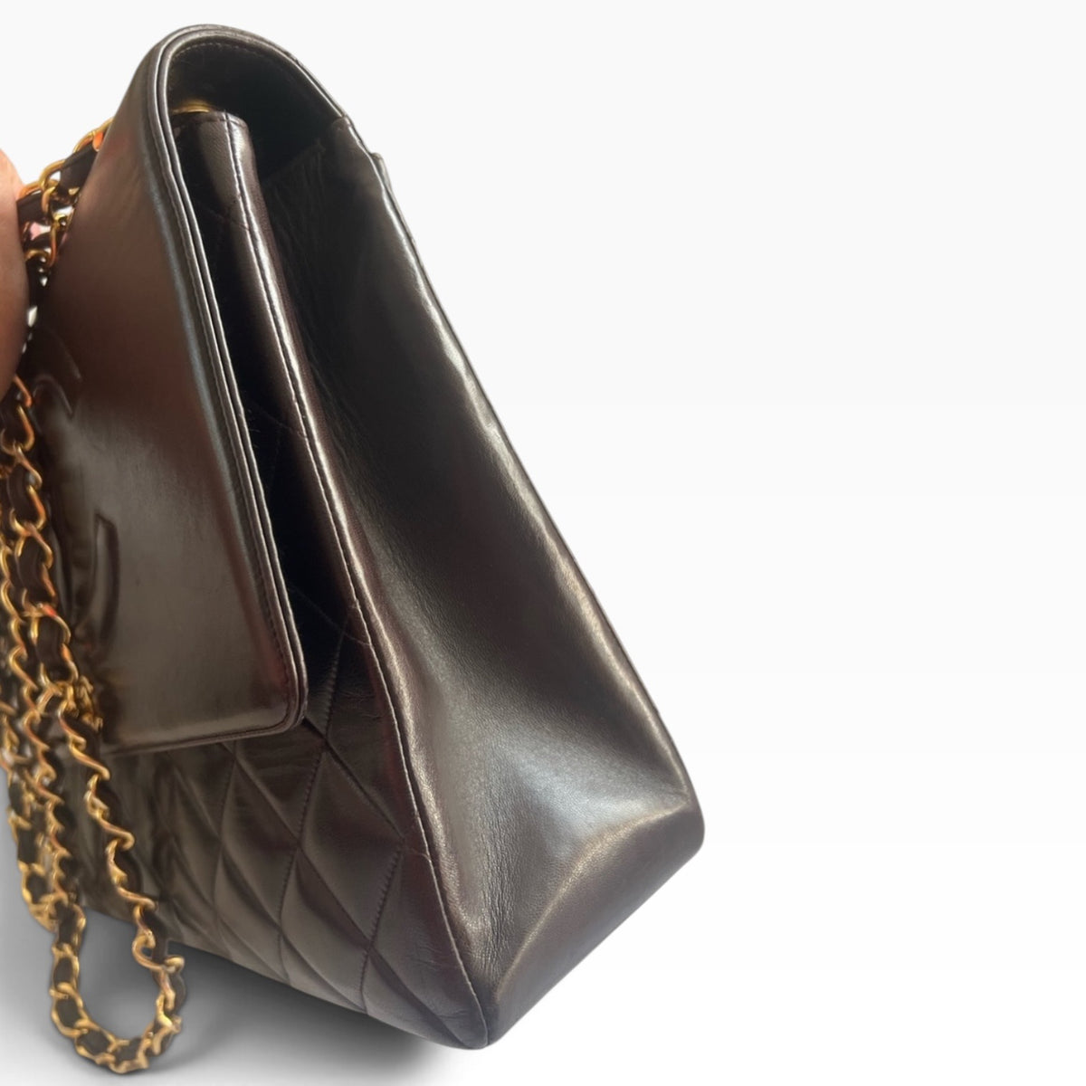 CHANEL Vintage Maxi Big Logo Flap Brown 24K product photograph 7 - VaultedVIP