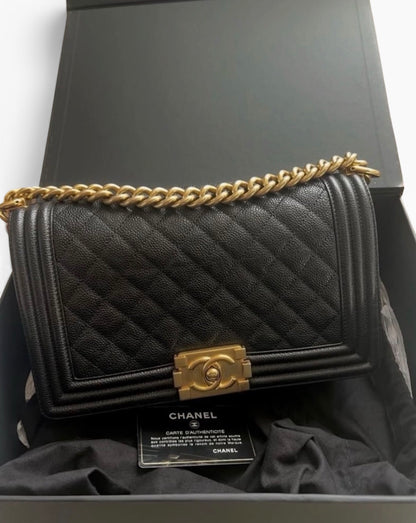 CHANEL Medium Boy Black Caviar product photograph 2 - VaultedVIP