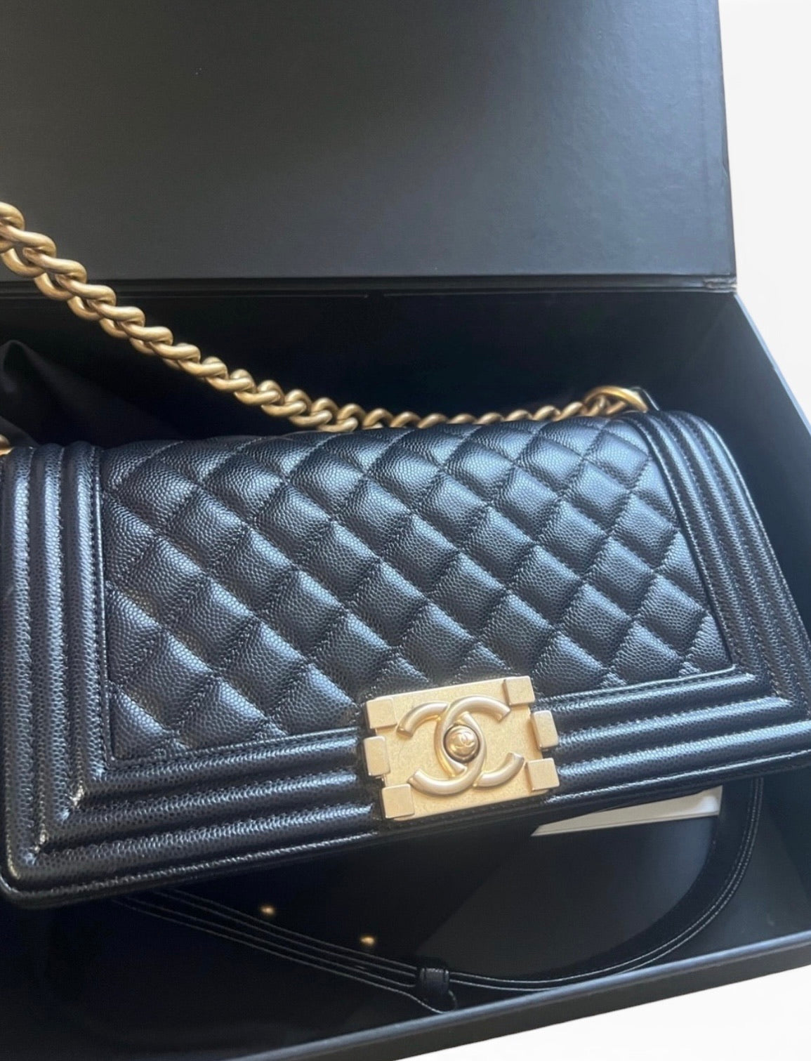 CHANEL Medium Boy Black Caviar product photograph 3 - VaultedVIP