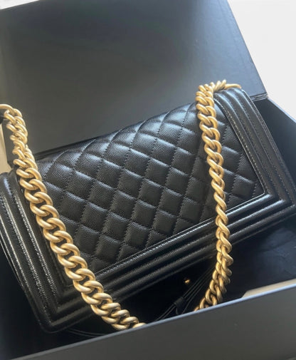 CHANEL Medium Boy Black Caviar product photograph 5 - VaultedVIP
