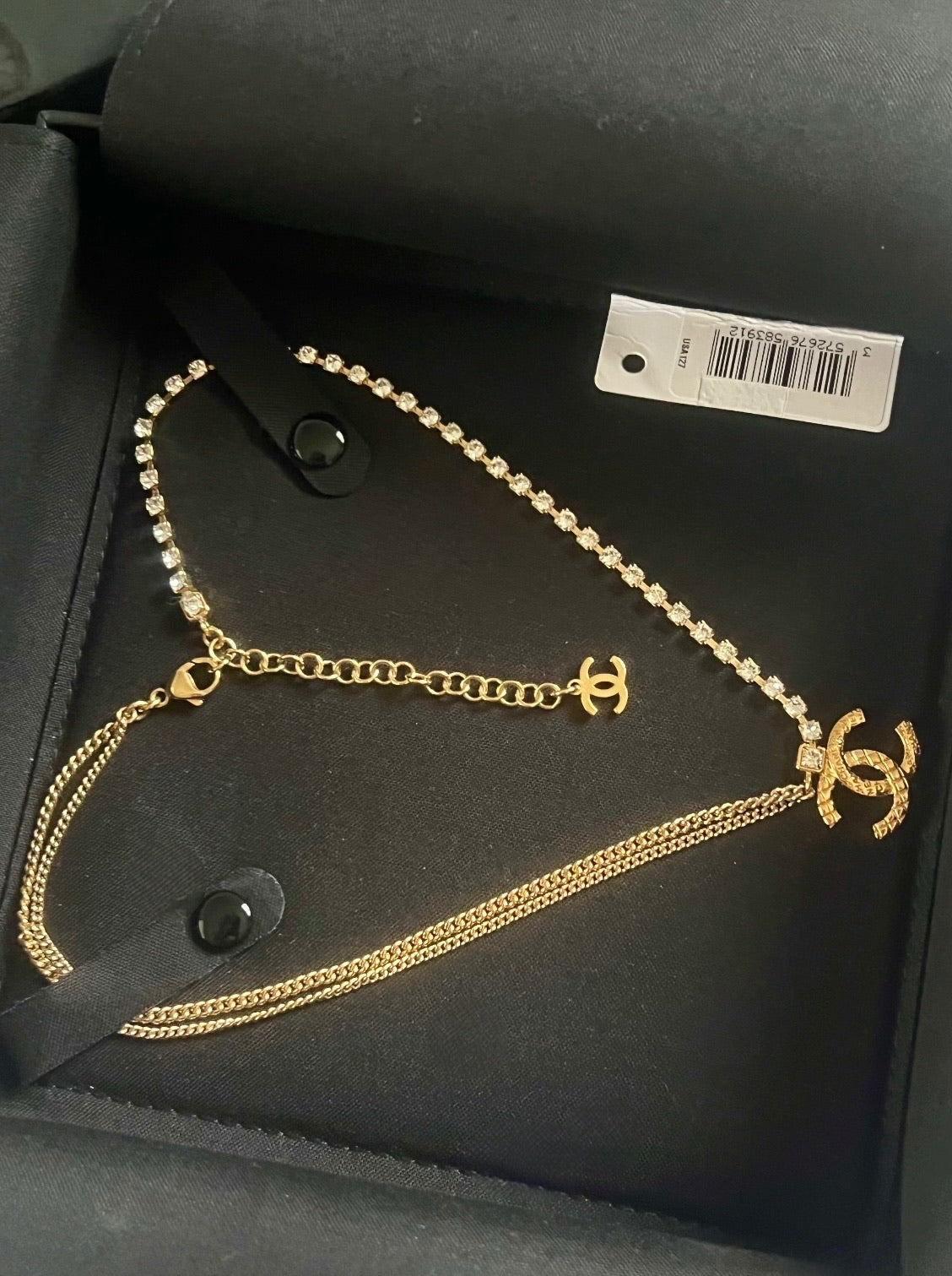 CHANEL 24P Crystal Multi-Chain CC Necklace product photograph 6 - VaultedVIP