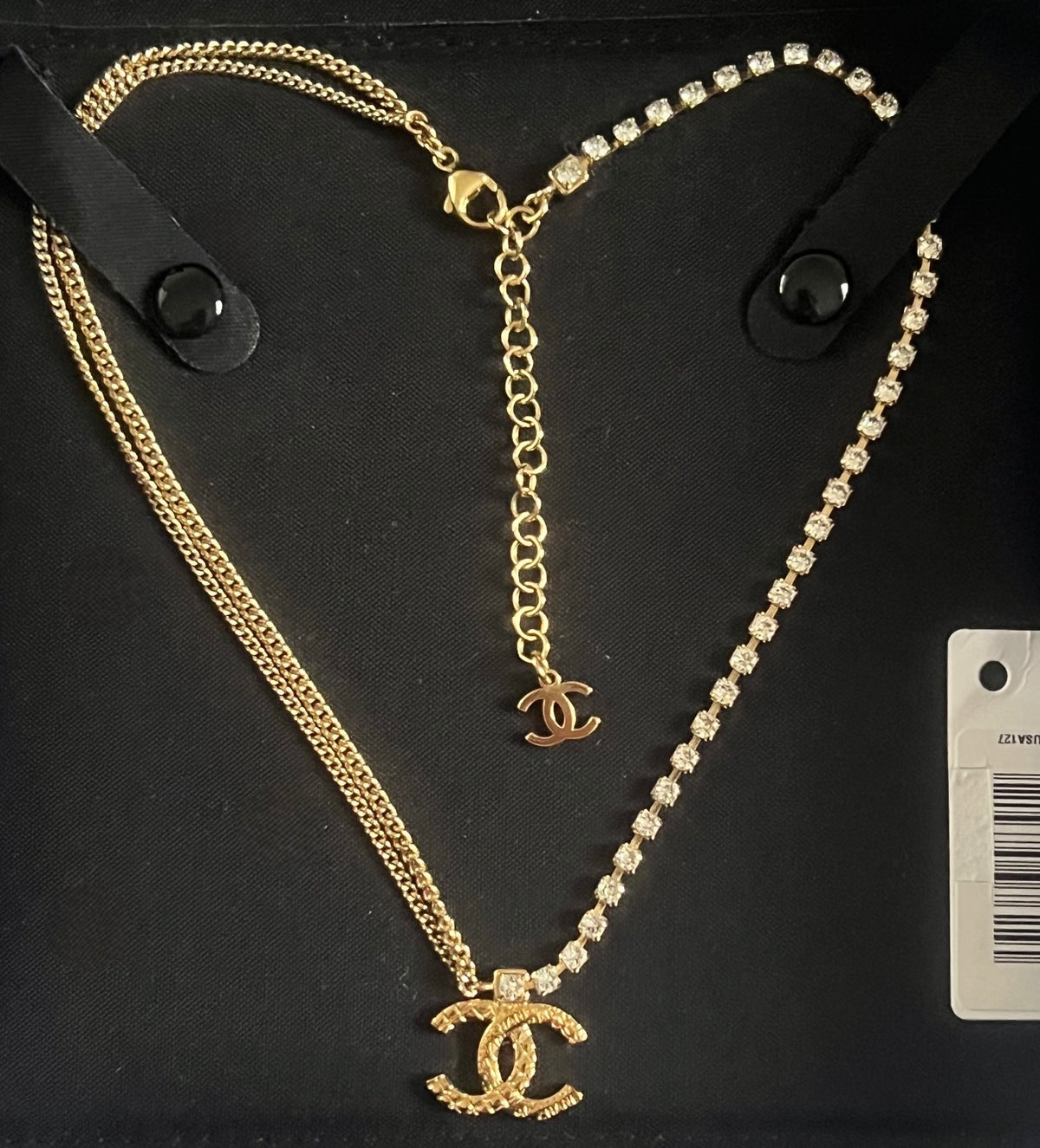 CHANEL 24P Crystal Multi-Chain CC Necklace product photograph 4 - VaultedVIP