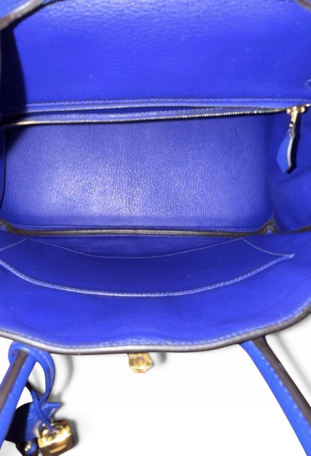 Hermès Birkin 30 Handbag Bleu Electrique Togo Leather Gold Hardware product photograph 6 - VaultedVIP