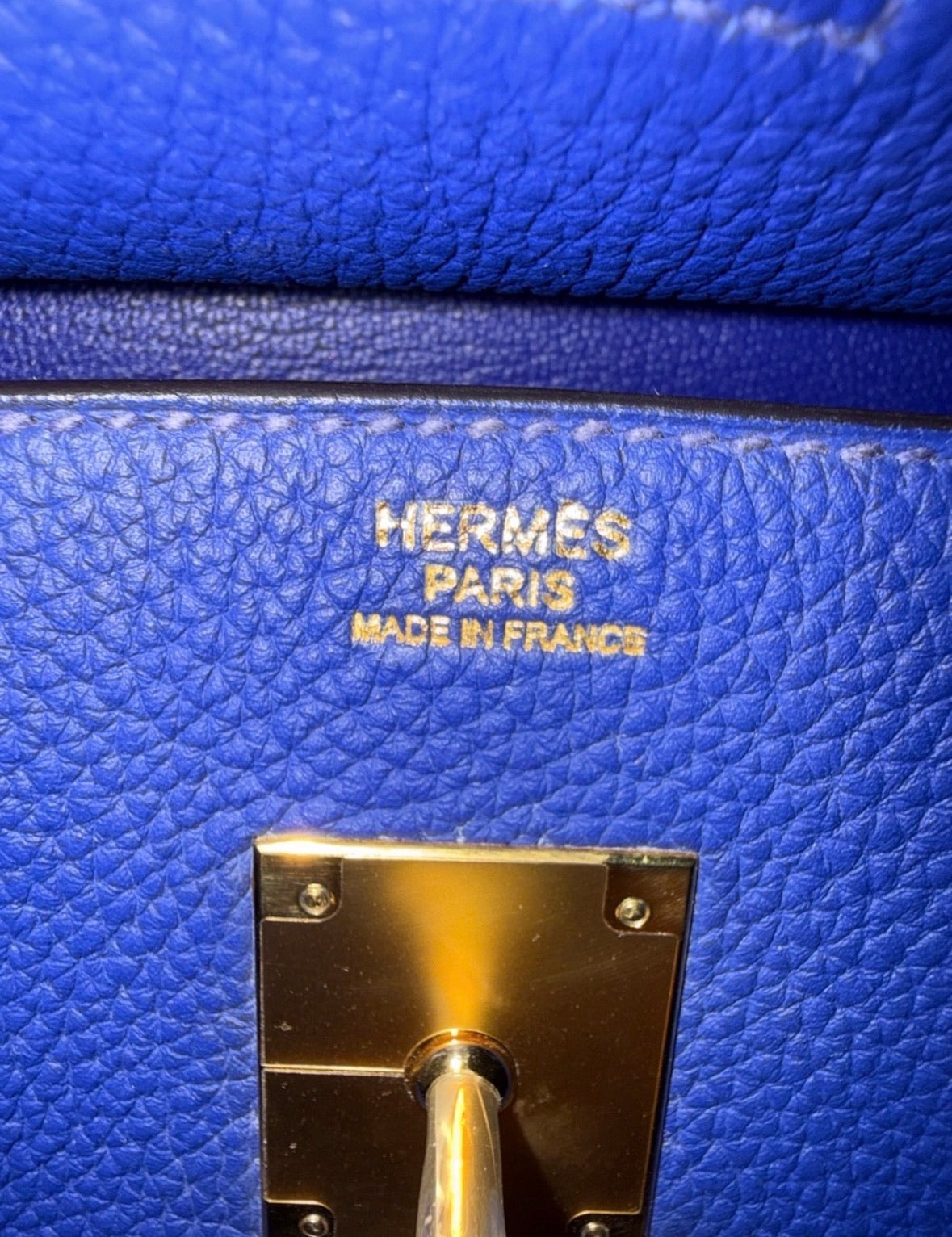 HERMES Birkin 30 Bleu Electrique Togo Gold Hardware