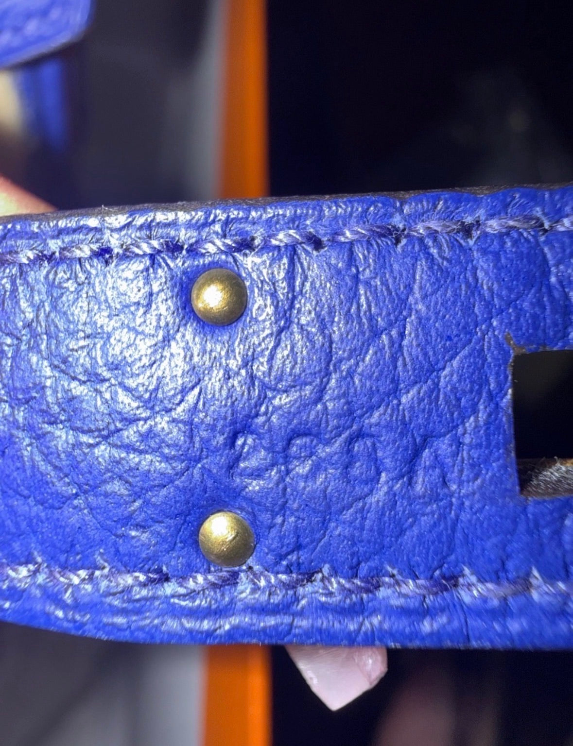 Hermès Birkin 30 Handbag Bleu Electrique Togo Leather Gold Hardware product photograph 9 - VaultedVIP