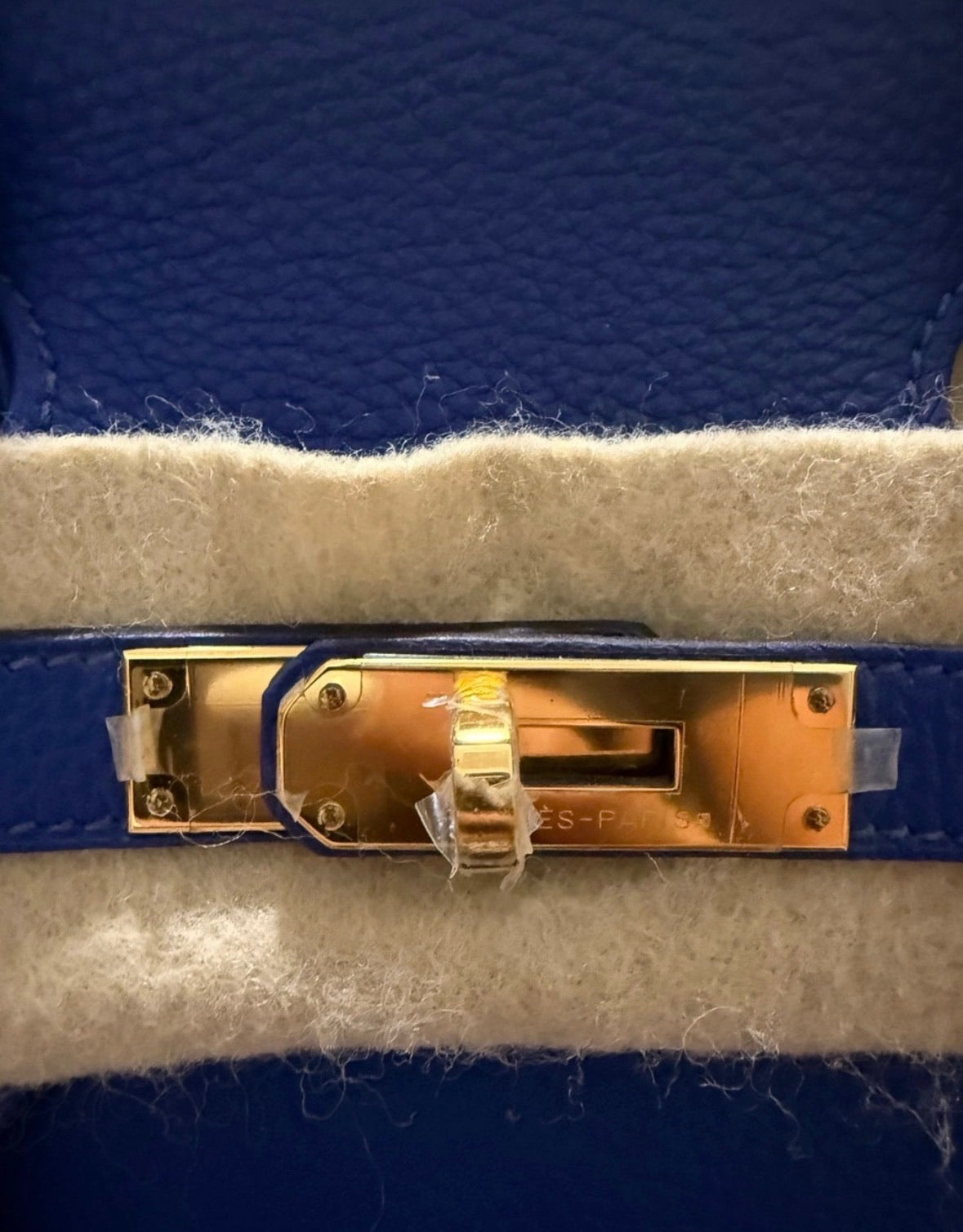 Hermès Birkin 30 Handbag Bleu Electrique Togo Leather Gold Hardware product photograph 10 - VaultedVIP