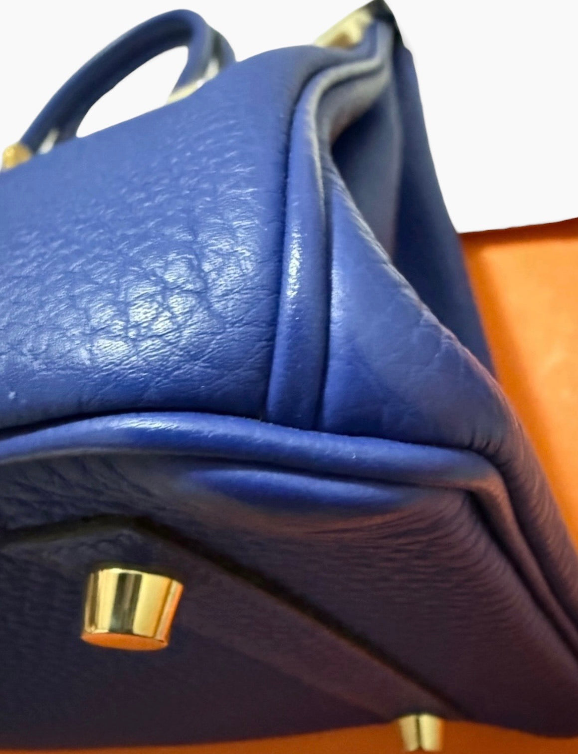 Hermès Birkin 30 Handbag Bleu Electrique Togo Leather Gold Hardware product photograph 13 - VaultedVIP