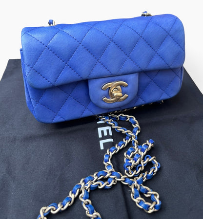 CHANEL Mini Classic Flap Blue Lambskin Gold Hardware product photograph 11 - VaultedVIP