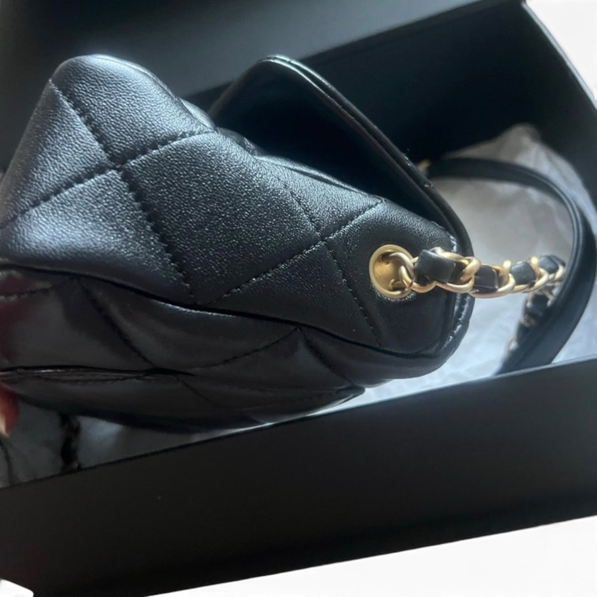 CHANEL Coco Love Heart CC Flap Black Lambskin Gold product photograph 6 - VaultedVIP