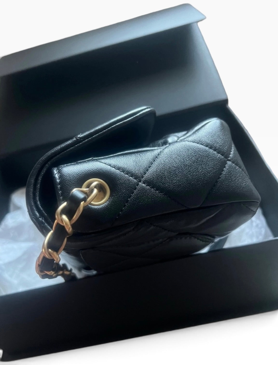 CHANEL Coco Love Heart CC Flap Black Lambskin Gold product photograph 8 - VaultedVIP