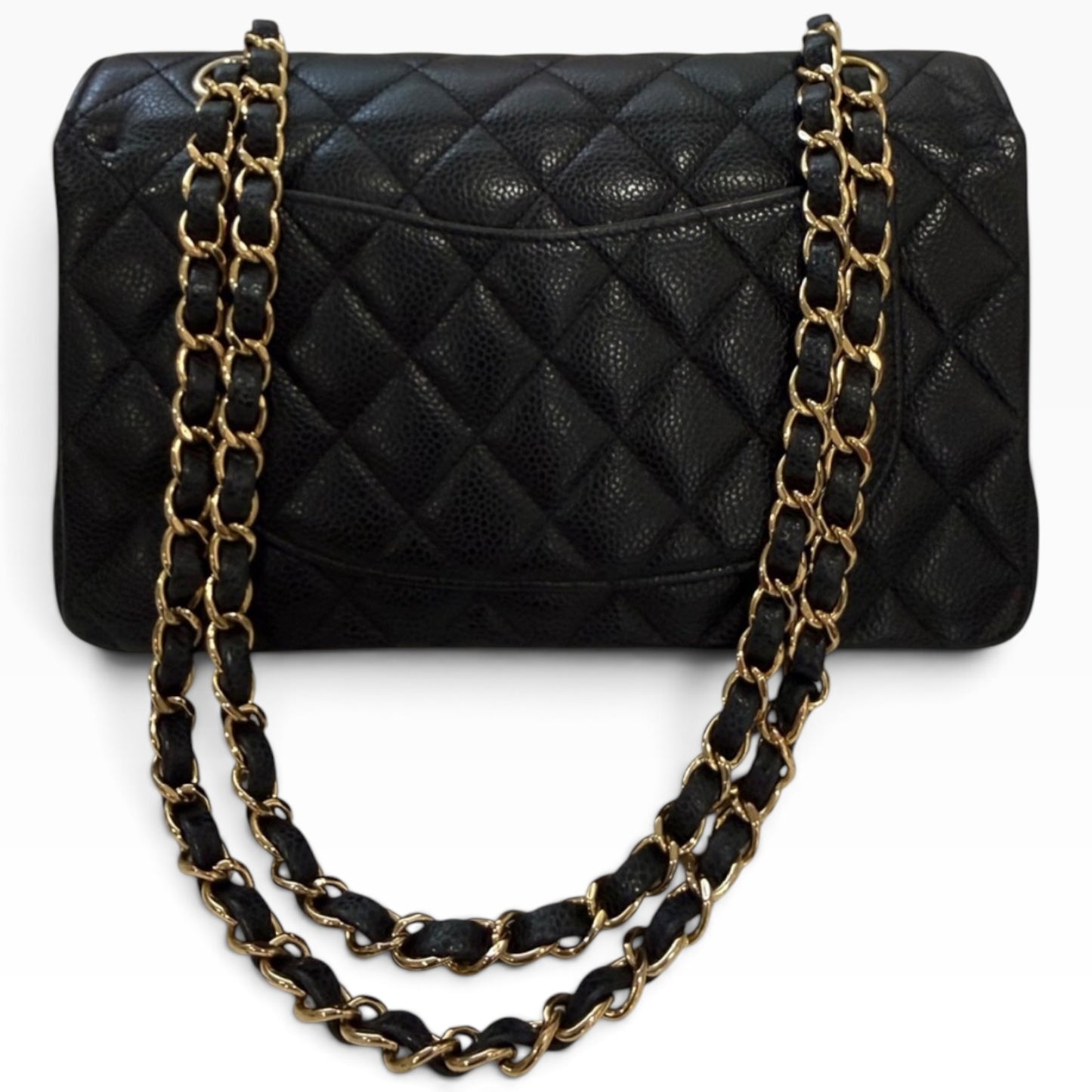 CHANEL Classic Double Flap Black Caviar Gold