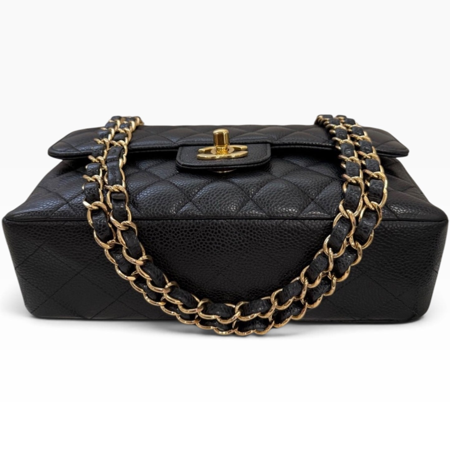 CHANEL Classic Double Flap Black Caviar Gold