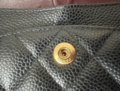 CHANEL Classic Double Flap Black Caviar Gold