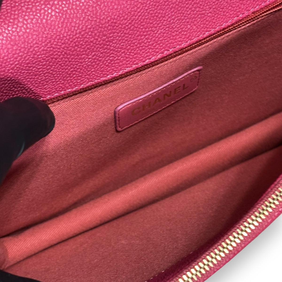 CHANEL Thread Around Flap Hot Pink Caviar 2018 product photograph 10 - VaultedVIP