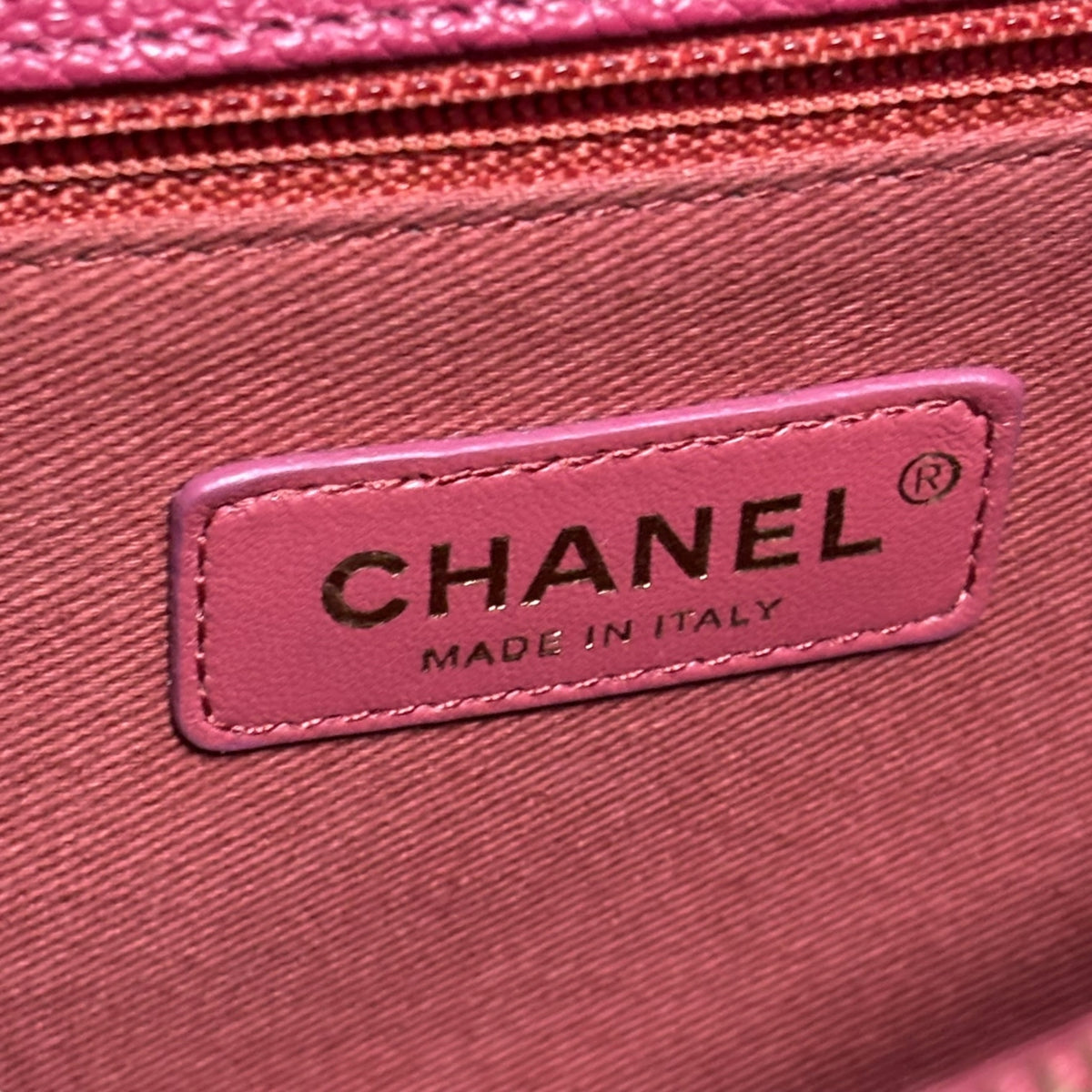 CHANEL Thread Around Flap Hot Pink Caviar 2018 product photograph 11 - VaultedVIP