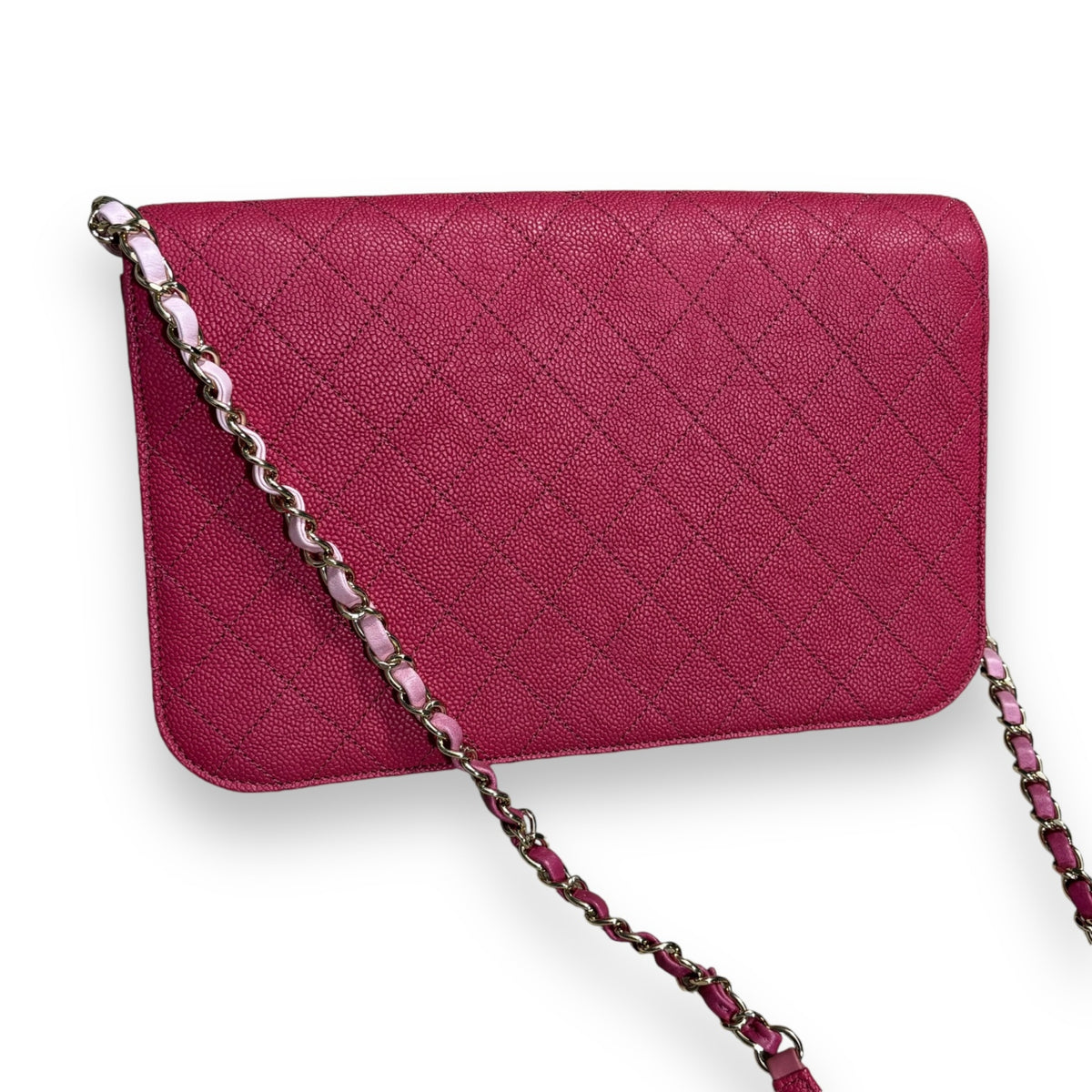 CHANEL Thread Around Flap Hot Pink Caviar 2018 product photograph 4 - VaultedVIP