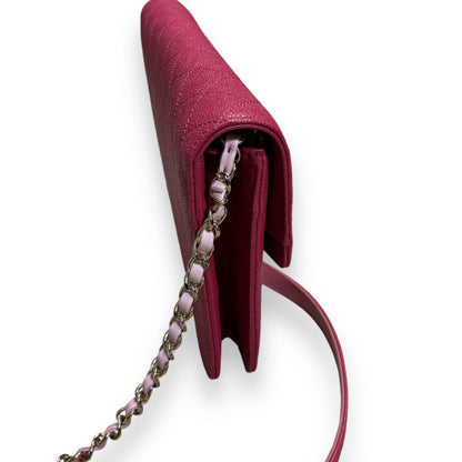 CHANEL Thread Around Flap Hot Pink Caviar 2018 product photograph 6 - VaultedVIP