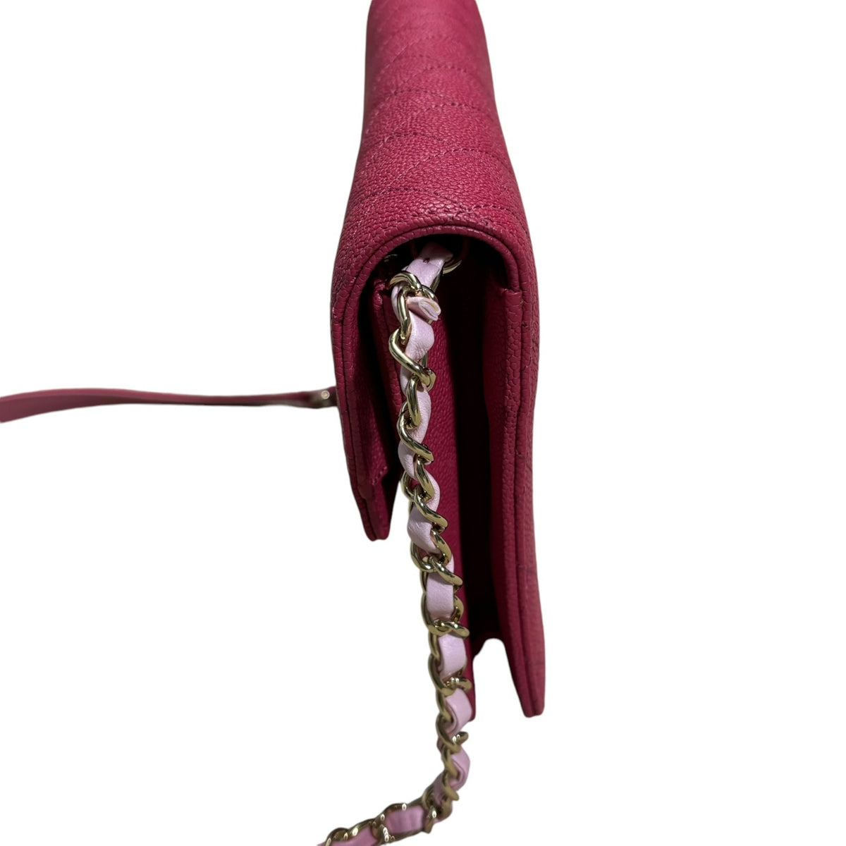 CHANEL Thread Around Flap Hot Pink Caviar 2018 product photograph 7 - VaultedVIP