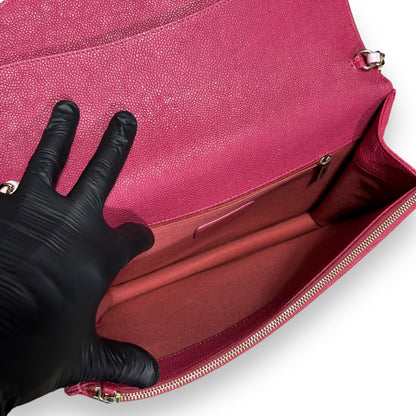 CHANEL Thread Around Flap Hot Pink Caviar 2018 product photograph 9 - VaultedVIP