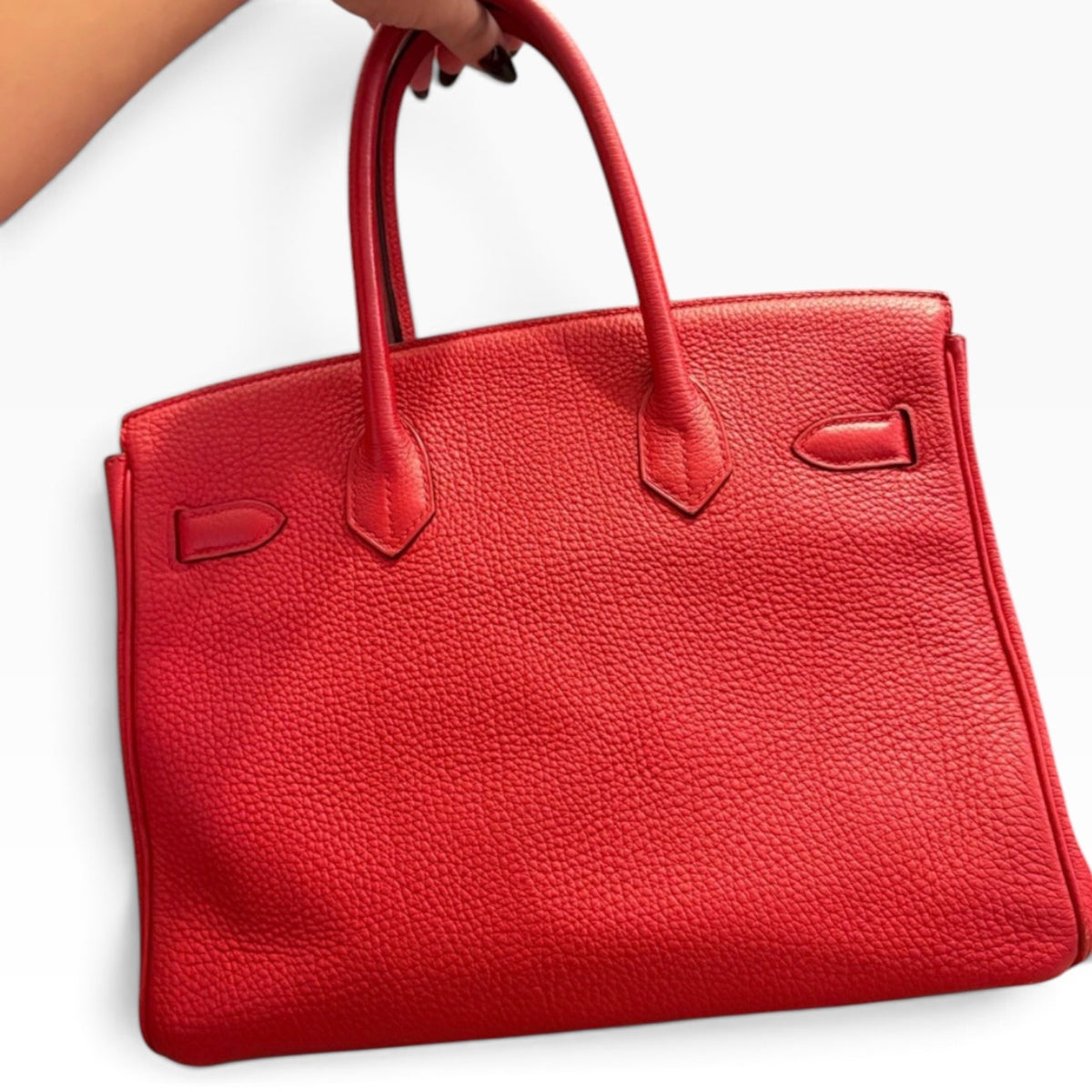 HERMES Birkin 30 Rouge Casaque Togo Gold product photograph 3 - VaultedVIP