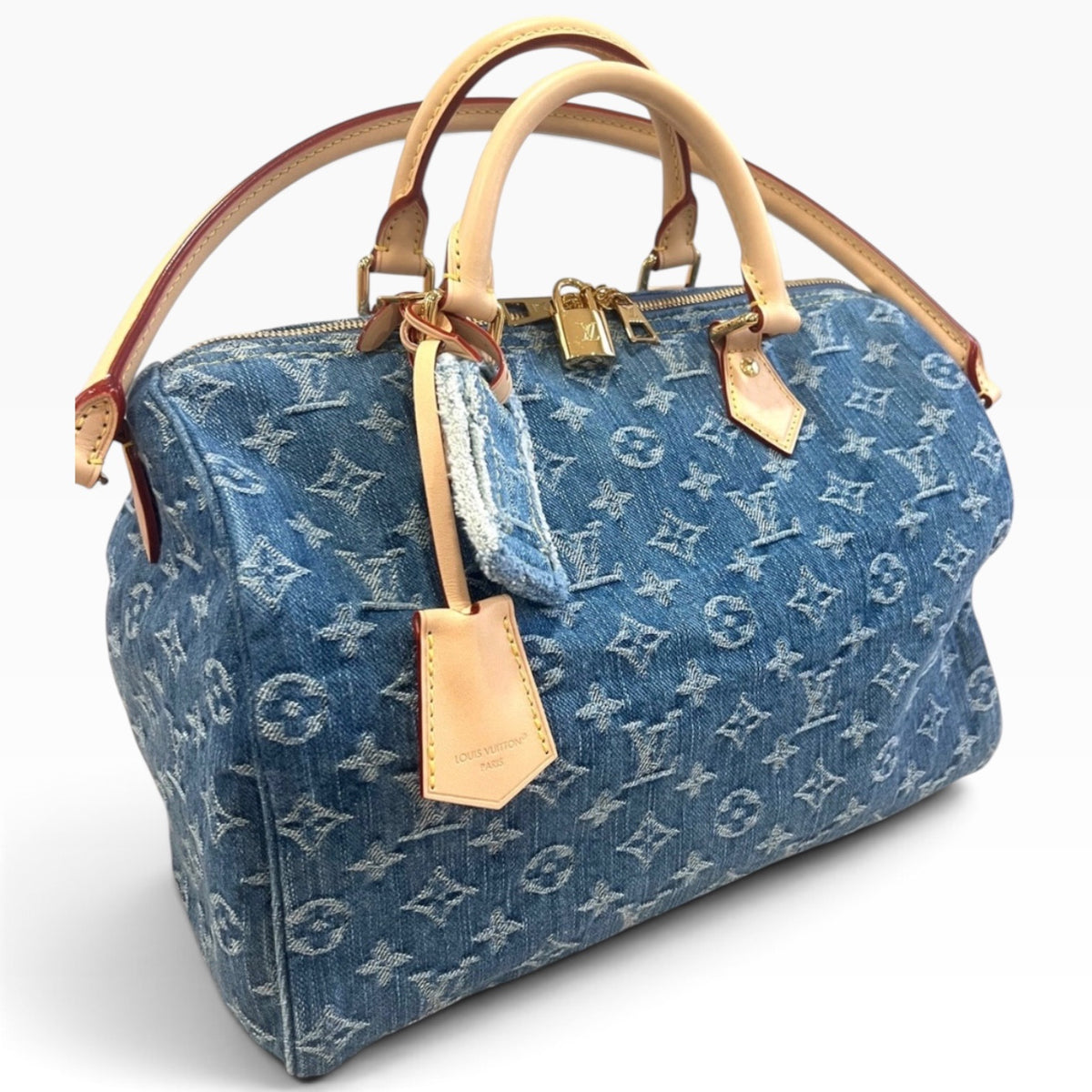 Louis Vuitton Speedy Soft 30 Blue Denim product photograph 1 - VaultedVIP
