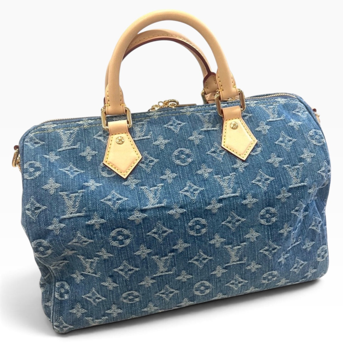 Louis Vuitton Speedy Soft 30 Blue Denim product photograph 2 - VaultedVIP
