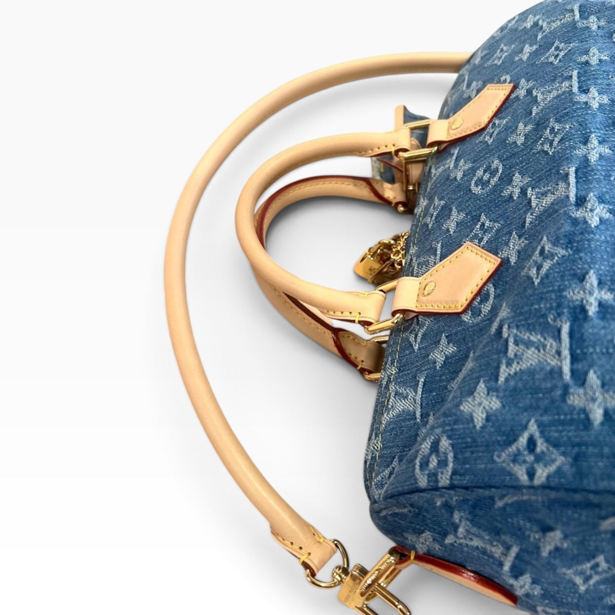 Louis Vuitton Speedy Soft 30 Blue Denim product photograph 6 - VaultedVIP