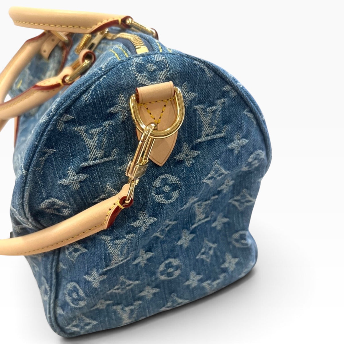 Louis Vuitton Speedy Soft 30 Blue Denim product photograph 7 - VaultedVIP