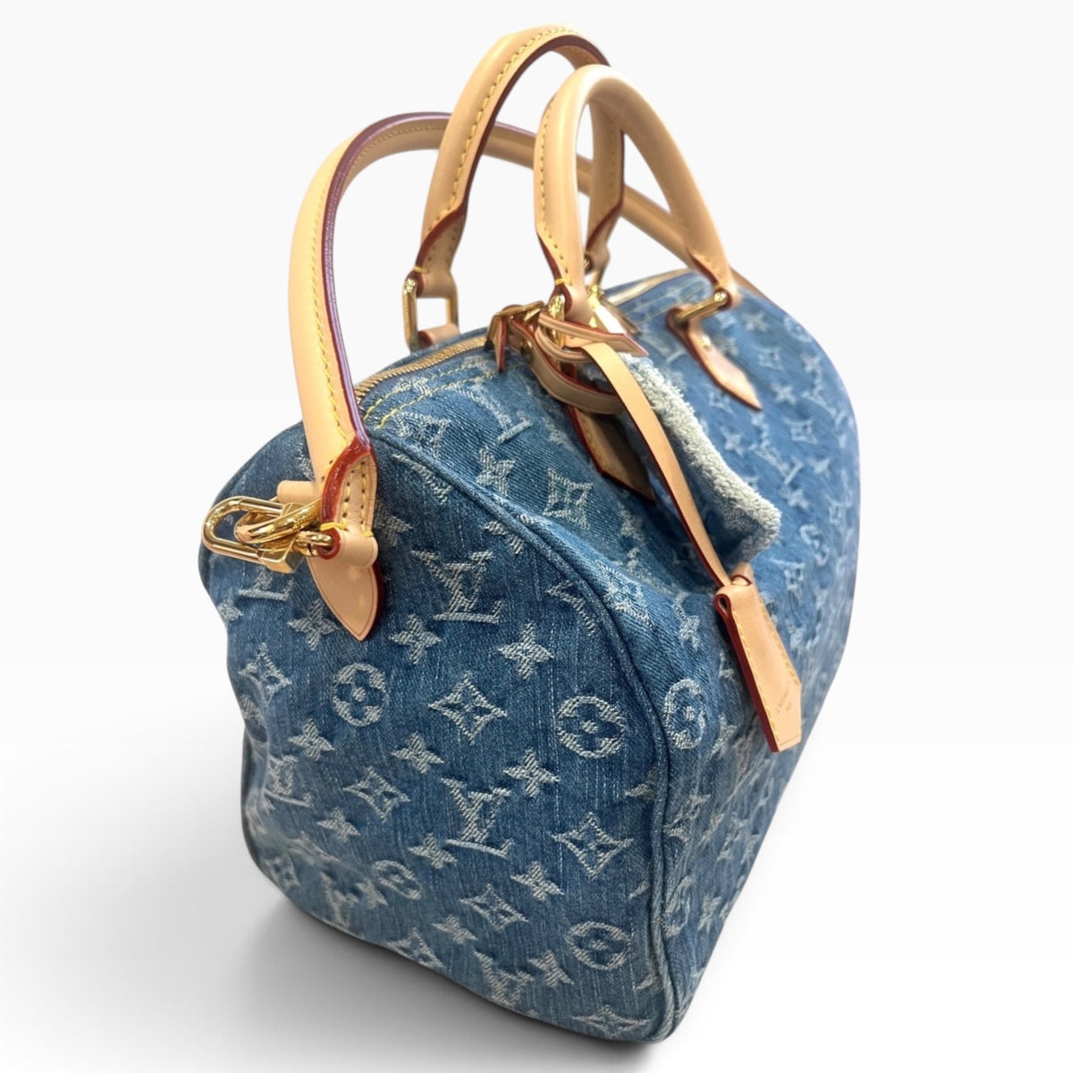 Louis Vuitton Speedy Soft 30 Blue Denim product photograph 8 - VaultedVIP