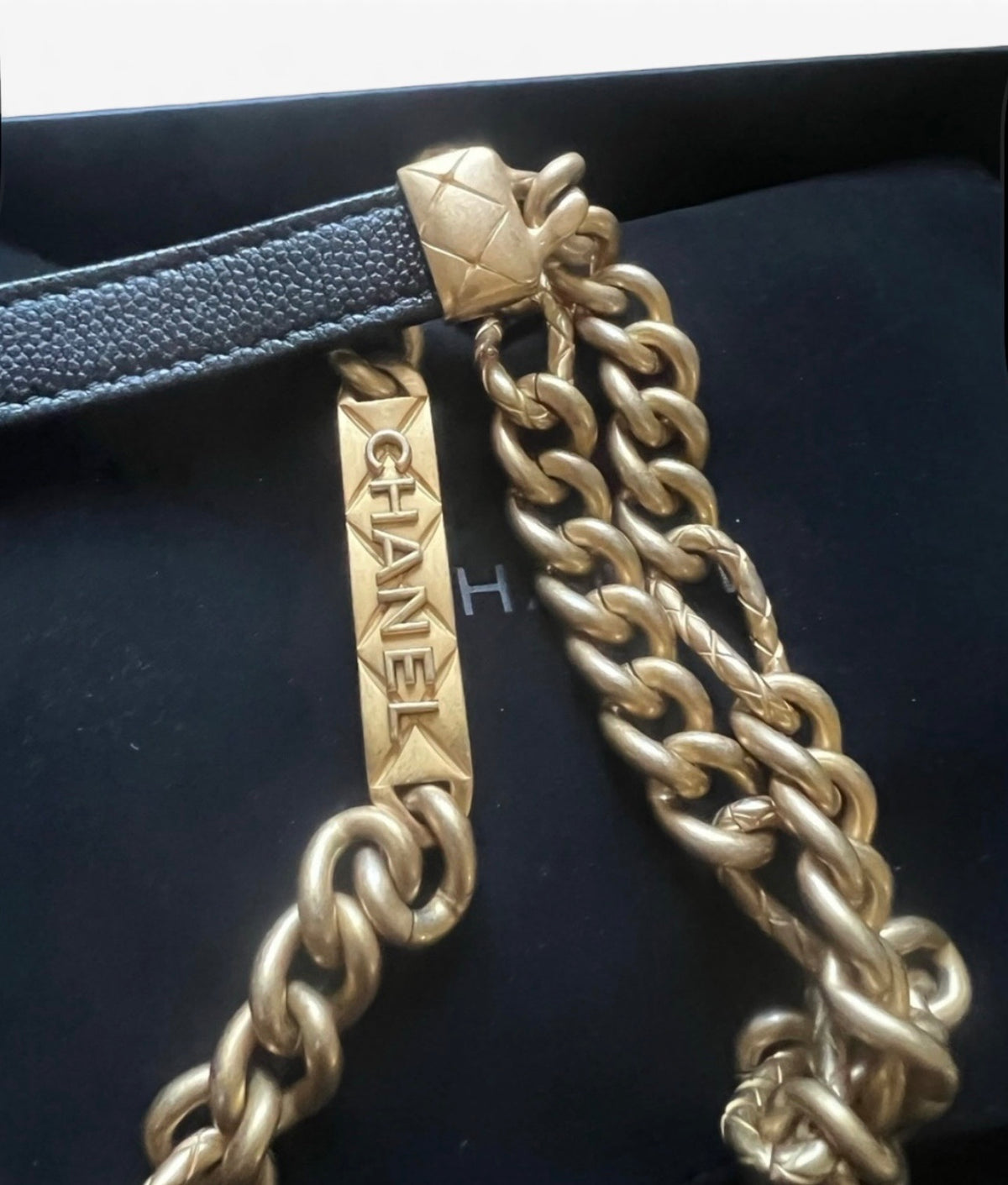 CHANEL Miss Coco Black Caviar Card Holder On Chain product photograph 4 - VaultedVIP